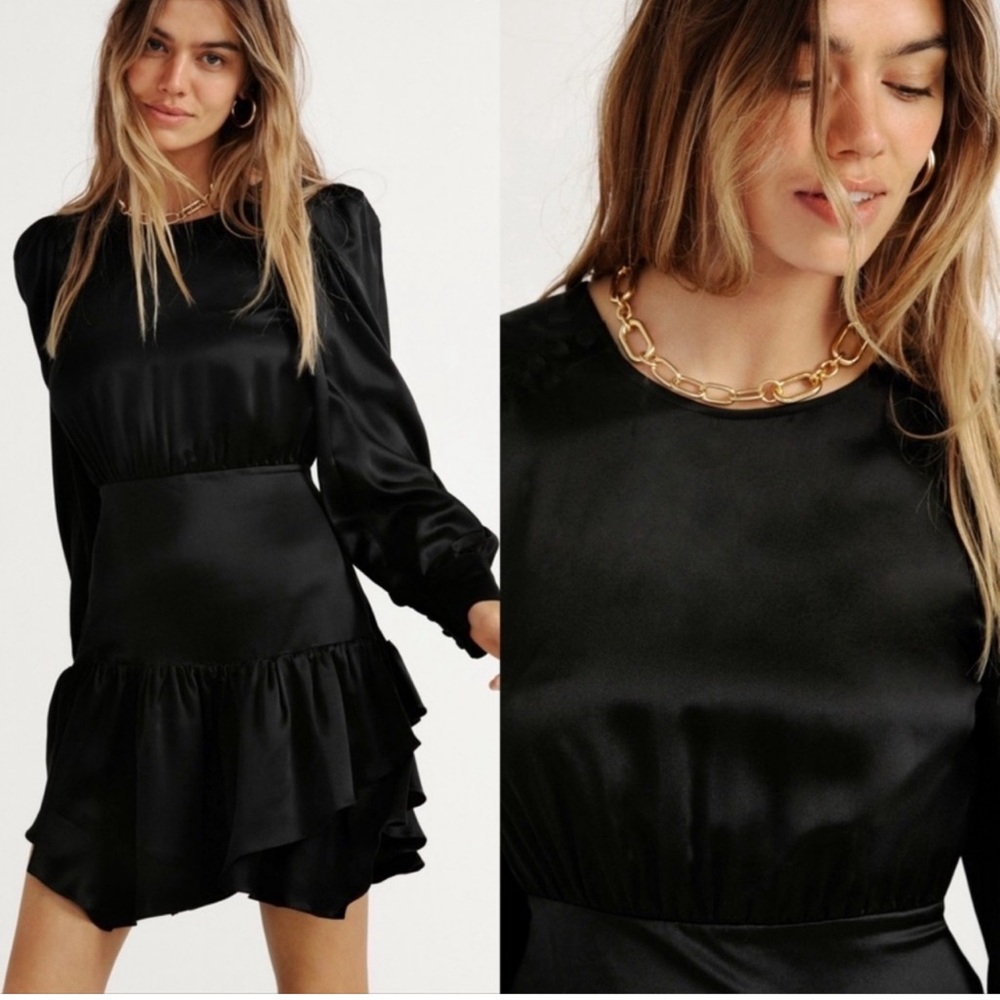LoveShackFancy Teyana Mini Dress in Black